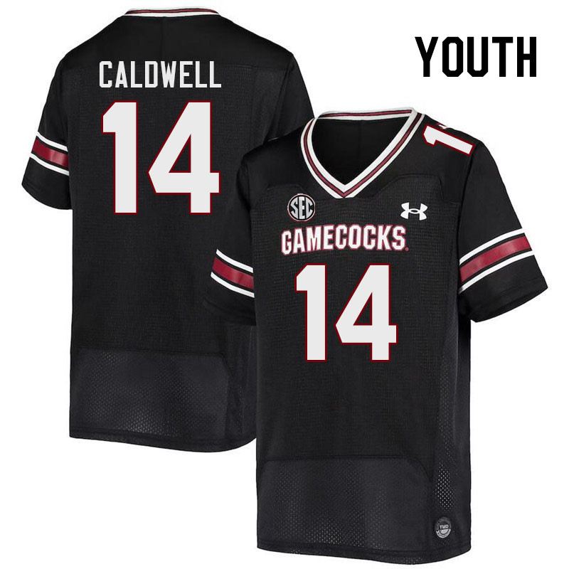 Youth #14 Elijah Caldwell South Carolina Gamecocks 2023 College Football Jerseys Stitched-Black